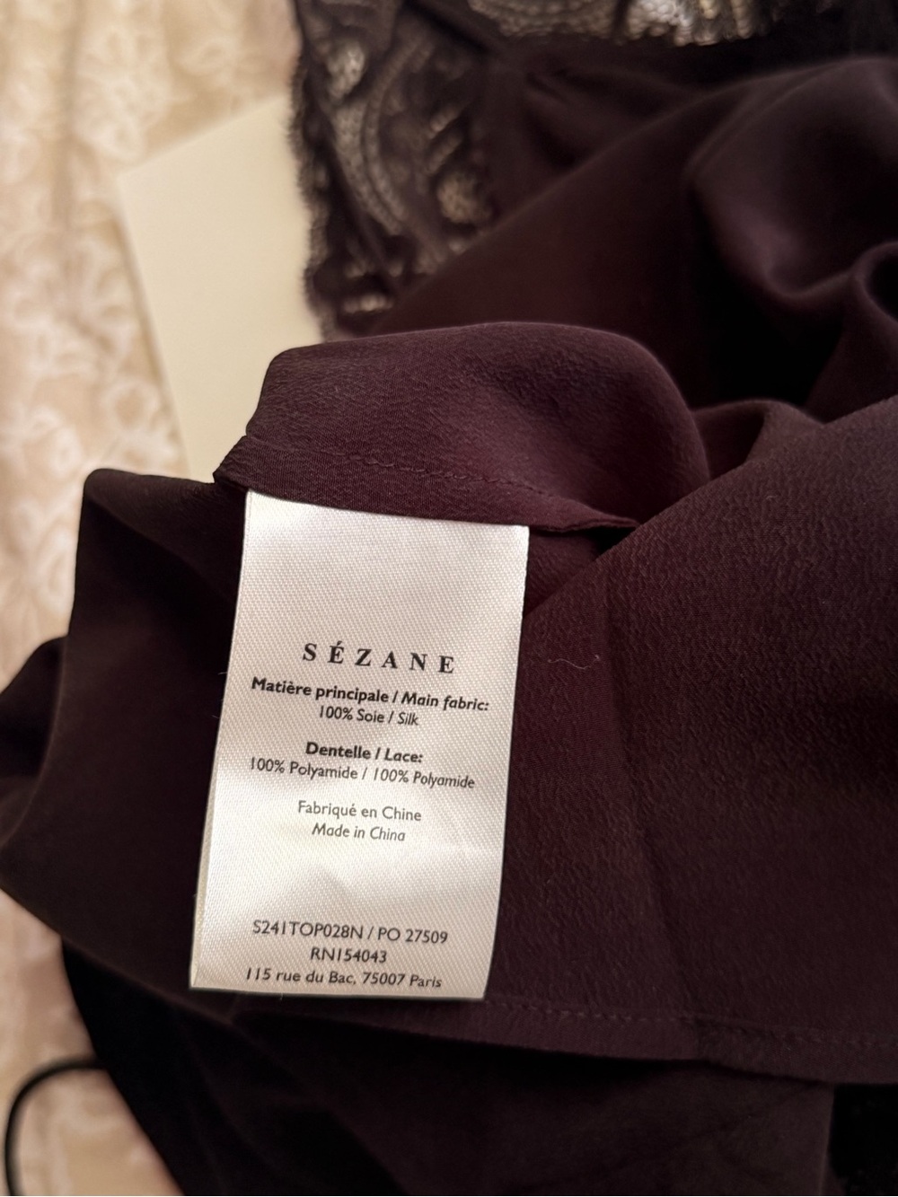 Sezane Saroise Silk Top in Black Size US 2 NWT - Picture 5 of 8